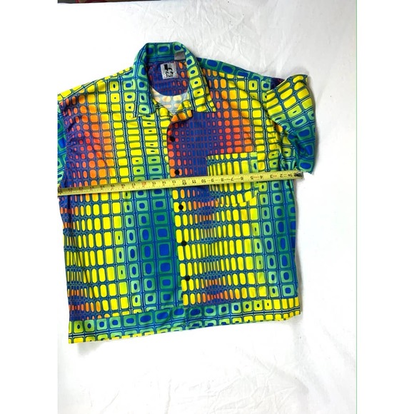 Vintage Bon Homme Button Up XL Wild Retro Psychedelic Geometric Pattern - Picture 4 of 9
